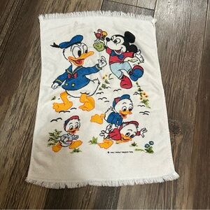 Fashion Manor Vintage Disney hand towel Mickey Mouse Donald Duck made in USA